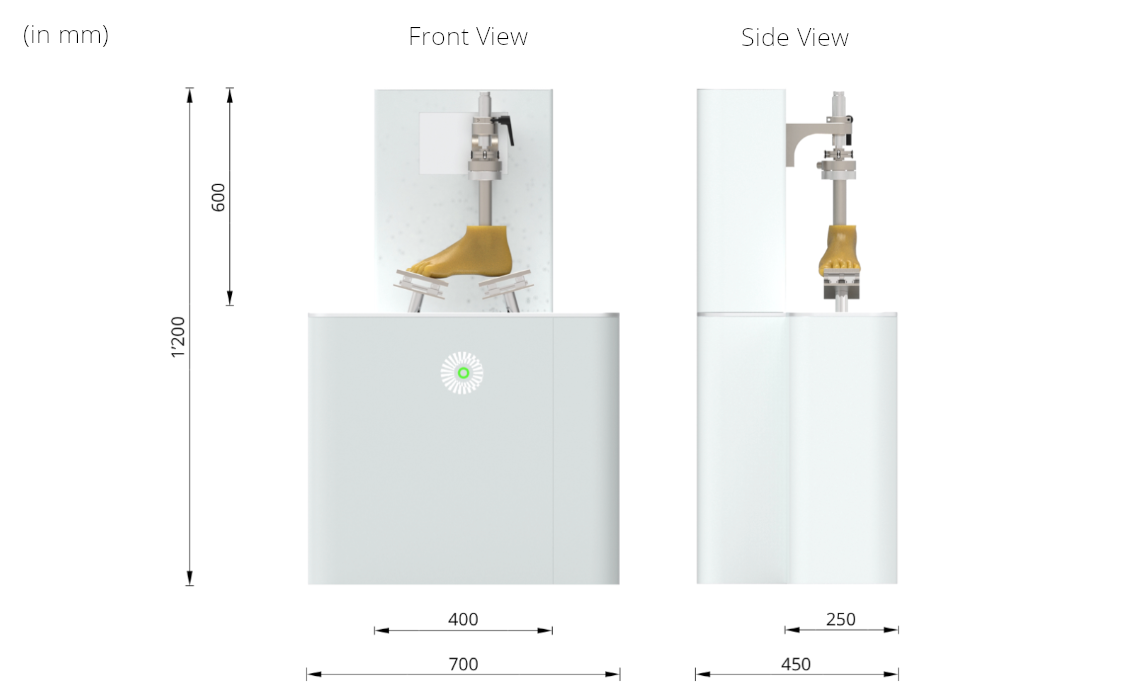 Lower Limb Testing Machine Dimensions