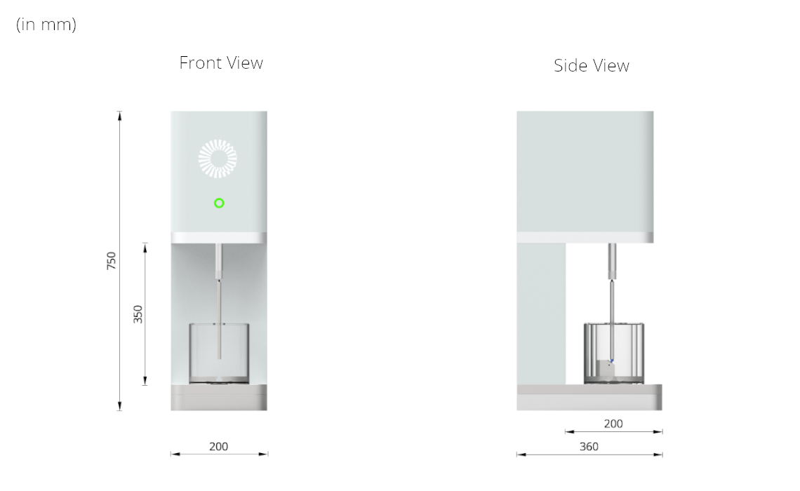 1 Station Dental Testing System Dimensions